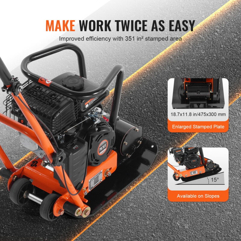 KFFKFF flat plate compactor 2.8 HP hand push compactor 78.5cc EPA engine - Image 4