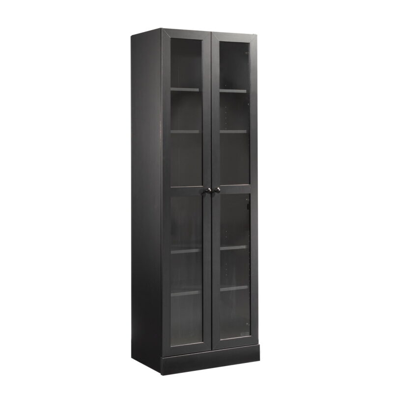 Mainstays Glass Door Storage Bookcase, Black Finish - Image 3