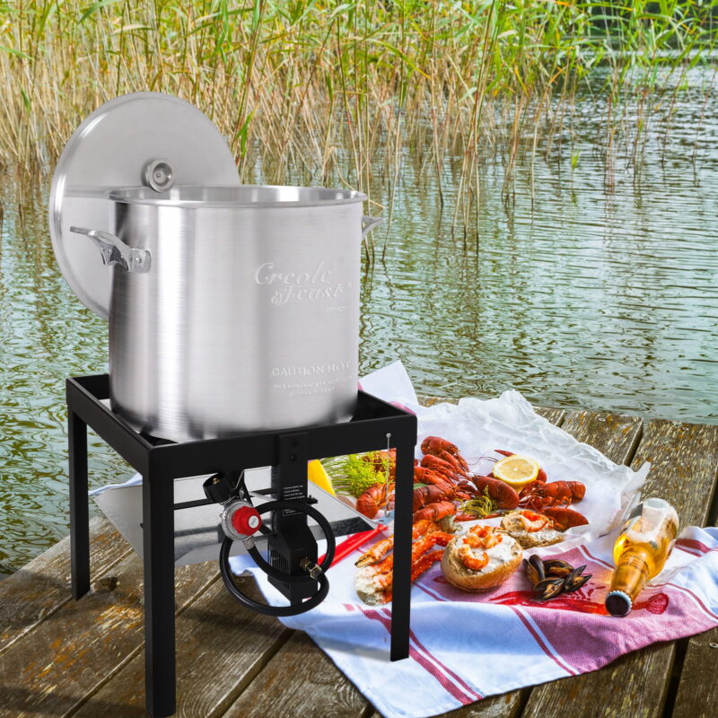 Creole Feast SBK1001, 100QT Gas Seafood Boiling Kit with Strainer for Large Gatherings - Image 5