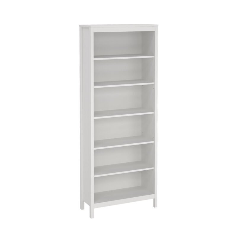 Tvilum Madrid Adjustable 6 Shelf Bookcase, Open Storage Home Office Bookshelf for Adults, White - Image 5