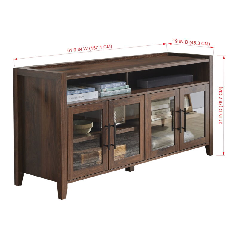 Better Homes & Gardens Reading Refined Farmhouse TV Stand for TVs up to 65", Walnut Finish - Image 6