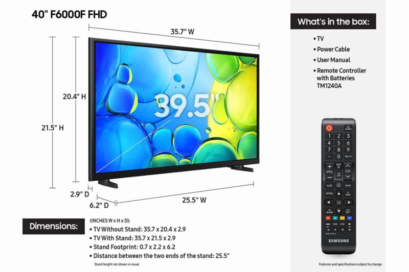 Samsung 40” Class Full HD F6000F Smart TV 2025 - UN40F6000FFXZA - Image 2