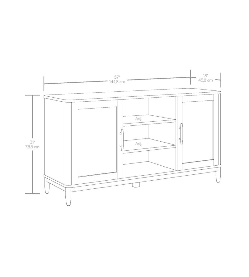 Better Homes & Gardens Springwood Cane TV Stand for TV's up to 65", Light Honey Finish - Image 4