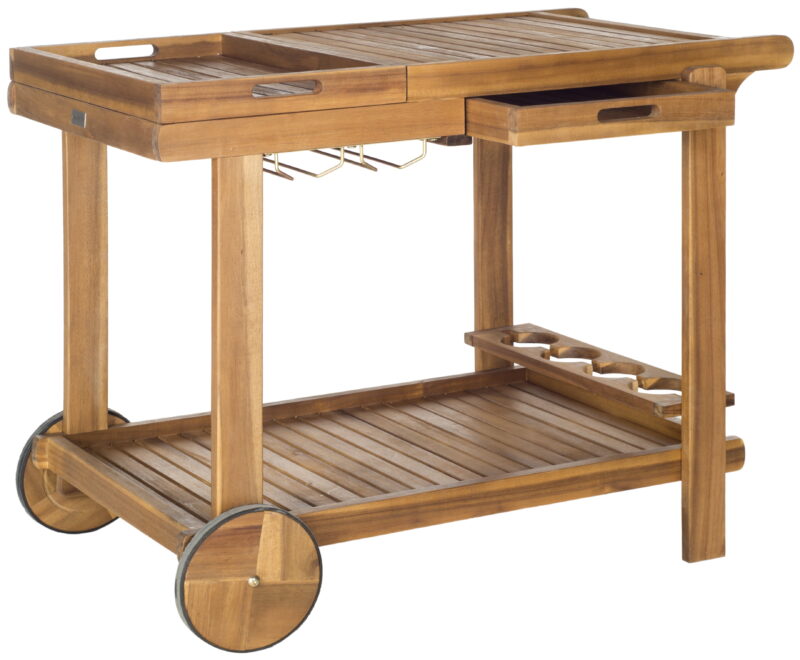 Safavieh Orland Indoor/Outdoor Contemporary Wood Tea Trolley - Image 3