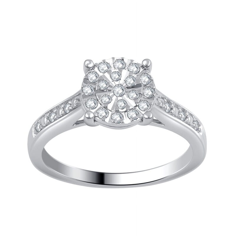 Forever Bride 1/3 Carat T.W. Diamond Sterling Silver Composite Bridal Set - Image 4