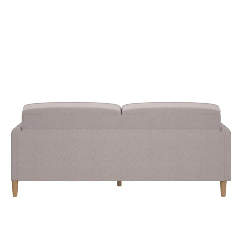 Mainstays Claremonte 78" Tufted 3 Seater Sofa Couch with Throw Cushions, Light Gray Linen - Image 6