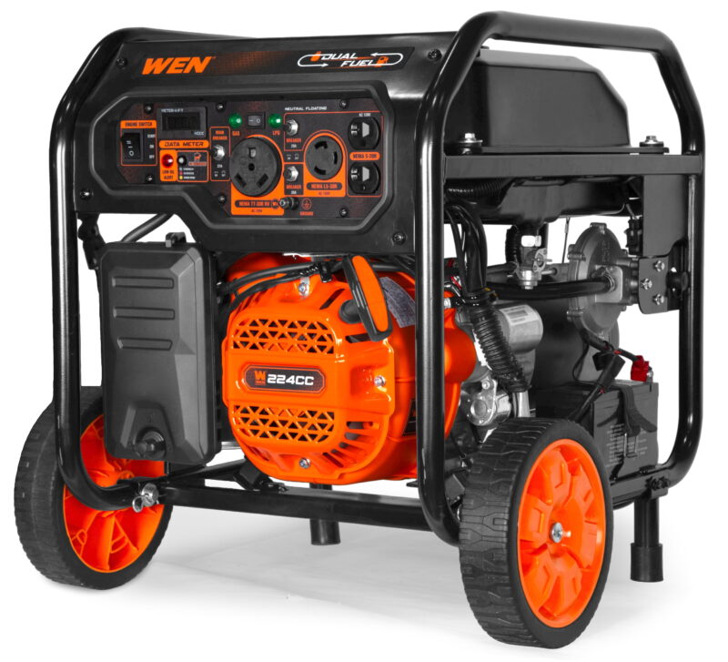 WEN 5,600-Watt Dual Fuel Portable Generator with Wheel Kit, Electric Start, and CO Watchdog (DF5600X) - Image 2