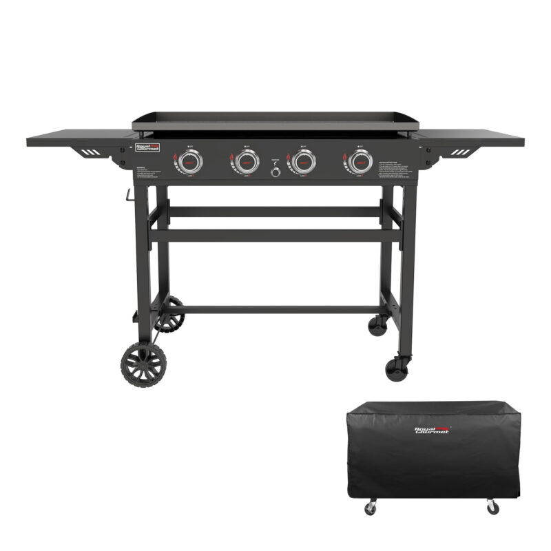 Royal Gourmet GB4001C 4-Burner 52000-BTU Propane Gas Grill Griddle, 36"L, With Cover - Image 3