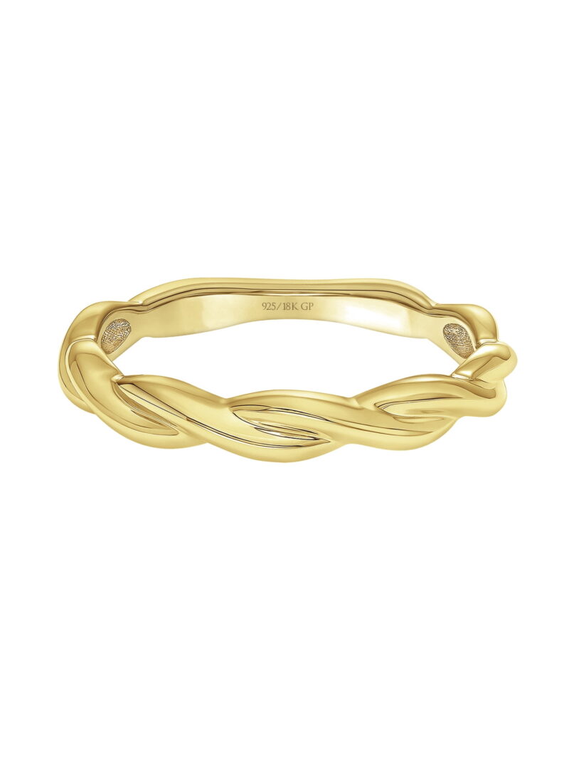 Keepsake Twist Stackable Anniversary Ring in 18k Yellow Gold over Sterling Silver - Image 2