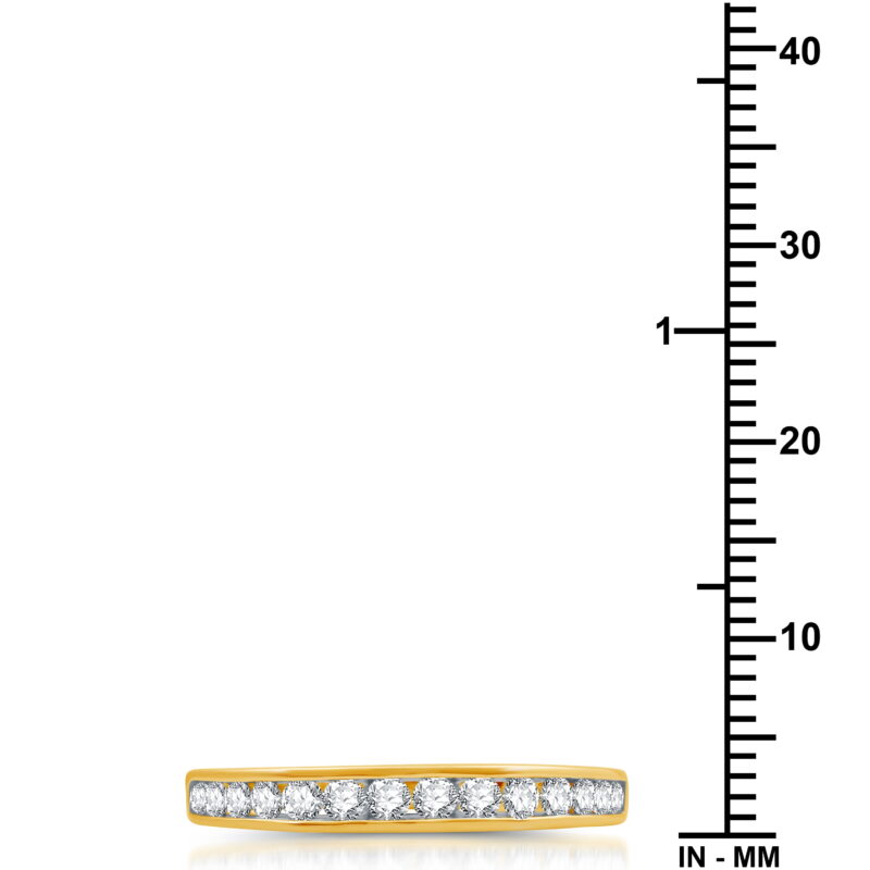 Forever Bride 1/2 CTTW Round Diamond Women's 10k Yellow Gold Anniversary,Wedding Band - Image 6