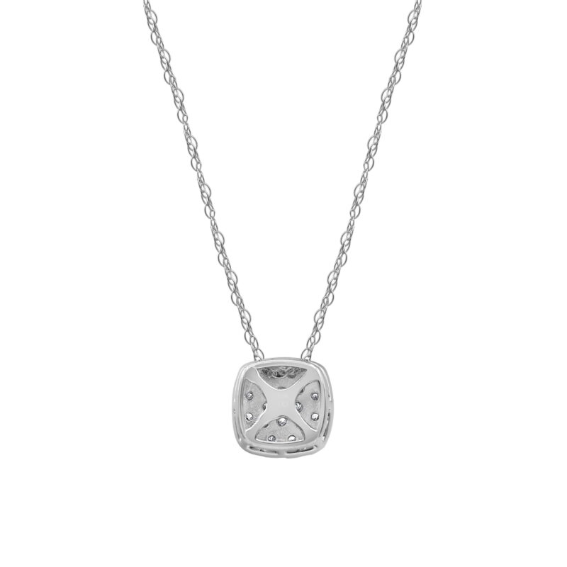 Brilliance Fine Jewelry 1/3 Ct Diamond Women's Cushion Pendant Necklace in 10K White Gold - Image 4