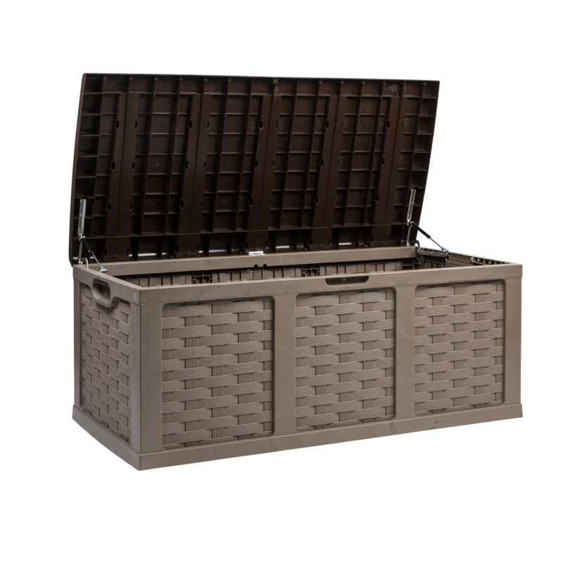 Starplast 153 Gallon Plastic Deck Box, Mocha Brown - Image 3