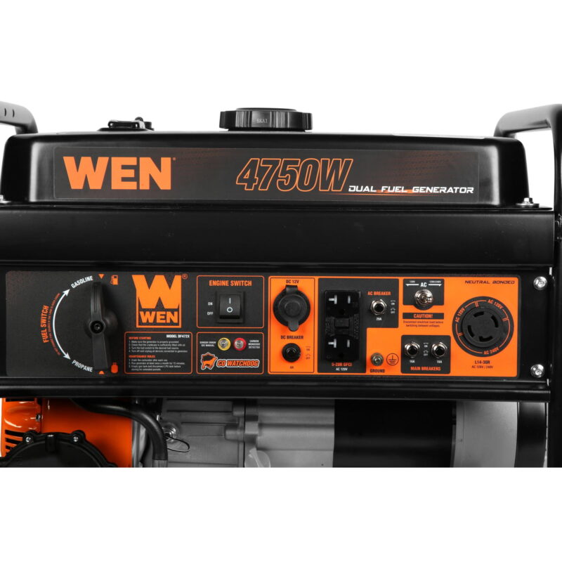 WEN 4,750-Watt 120V/240V Dual Fuel Portable Generator with CO Watchdog (DF472X) - Image 4