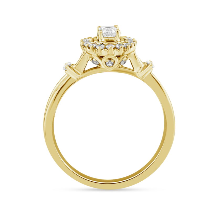 Brilliance Fine Jewelry 1/2 Ctw Lab Grown Diamond Promise Ring in 14K Yellow Gold-Plated Sterling Silver, Women - Image 2