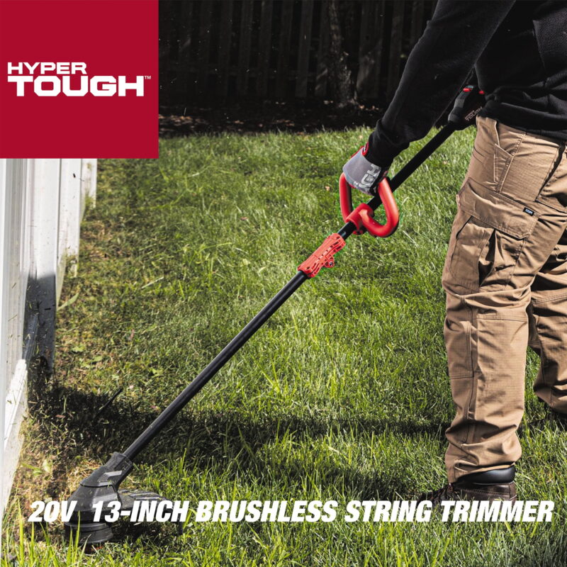 Hyper Tough 20V 13" Brushless String Trimmer with Rapid Reload Trimmer Head, HT22-401-03-02 - Image 5
