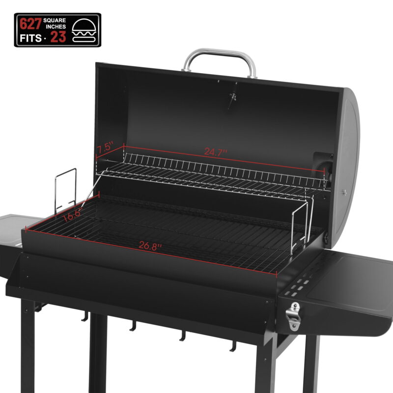 Royal Gourmet CC1830T 30" Barrel Charcoal Grill - Image 5