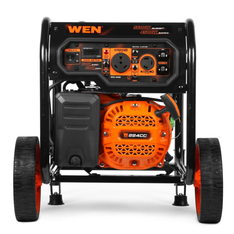 WEN 5,600-Watt Portable Generator with Wheel Kit, 224cc, Transfer-Switch, and RV-Ready (GN5600) - Image 5