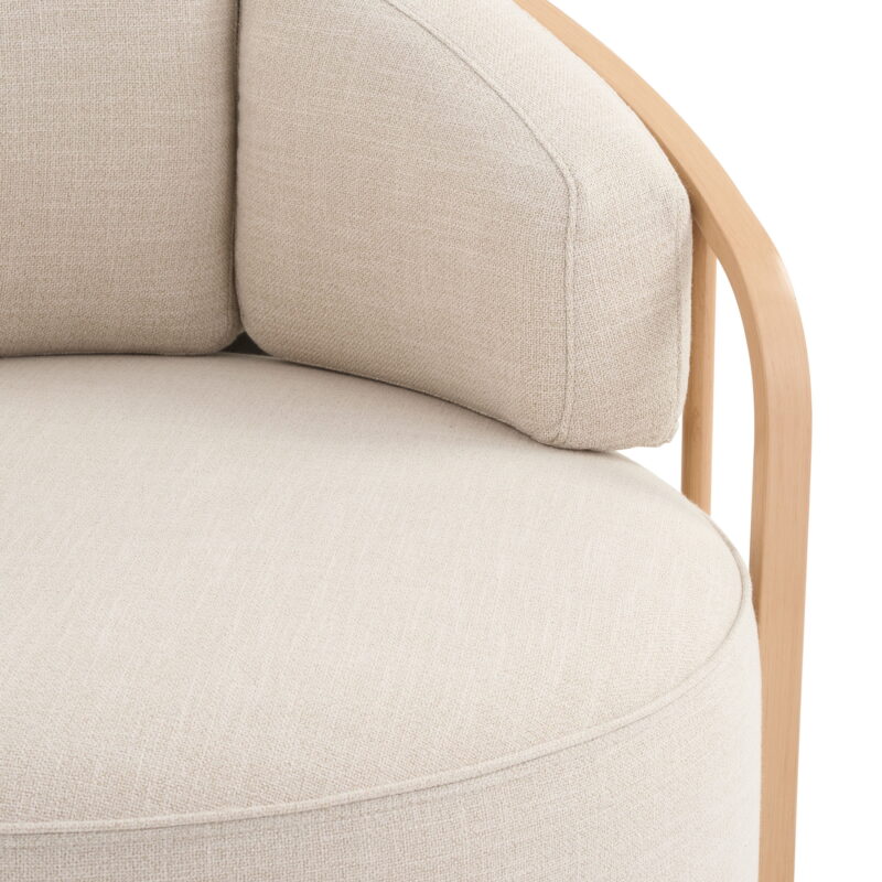 Better Homes & Gardens Lillian Swivel Birdcage Accent Chair, Cream Linen - Image 6