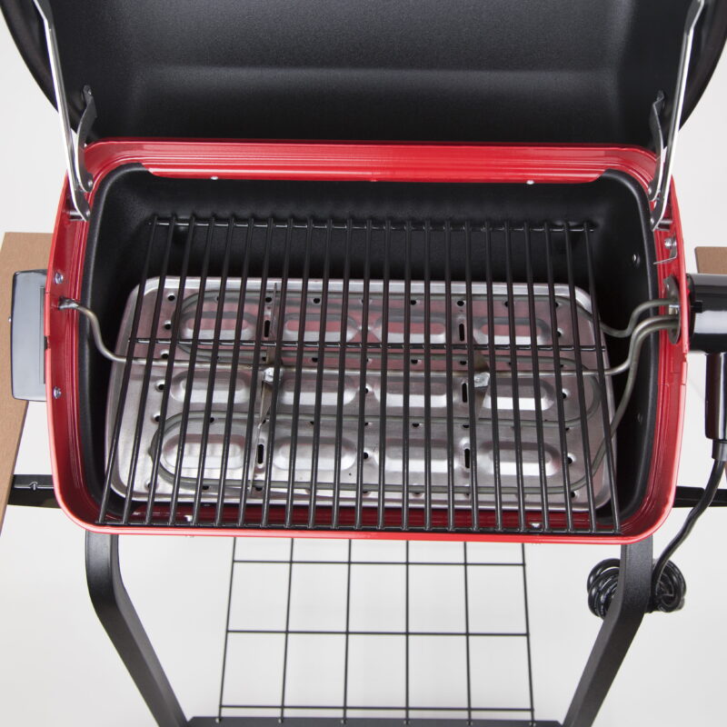 Americana Portable Electric Cart Grill with Two Folding Tables, Red - Image 6
