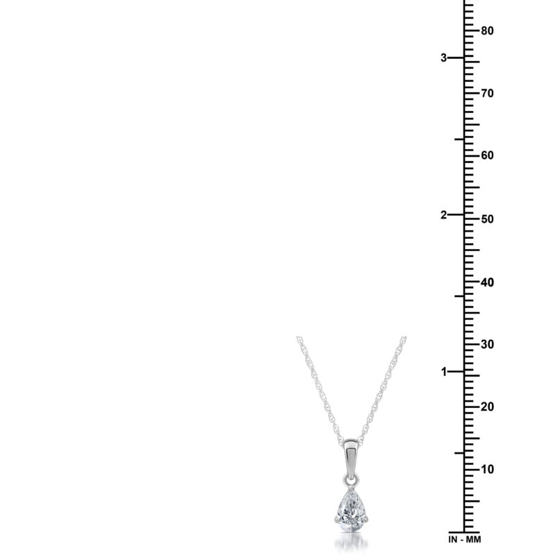 Brilliance Fine Jewelry 3/8 CTTW Lab Grown Diamond Women's Teardrop Solitaire Pendant Necklace in Sterling Silver - Image 4