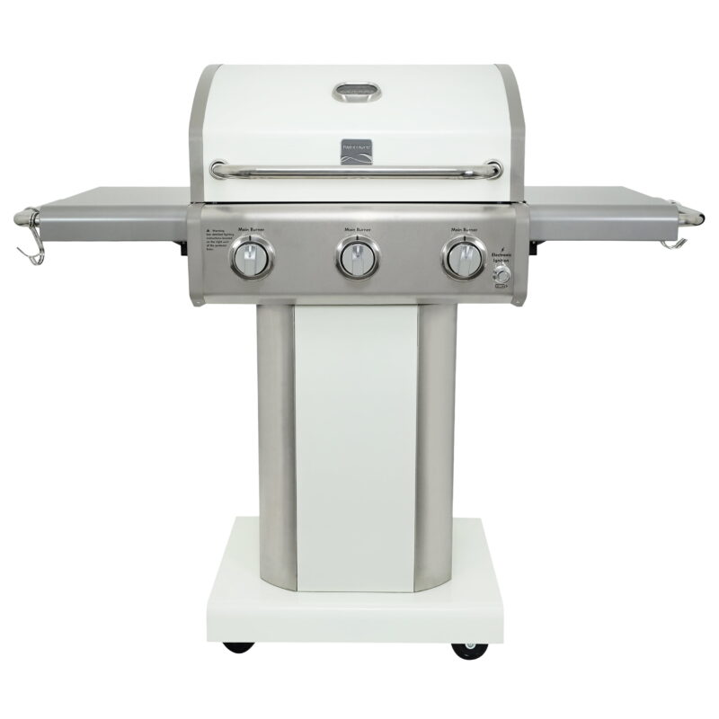 Kenmore 3-Burner Gas Grill, Outdoor BBQ Grill, Propane Grill with Foldable Side Tables, Pearl White - Image 4
