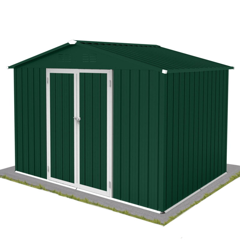 Aukfa 8FT x 6FT Outdoor Storage Shed, Metal Garden Shed with Vents, Tool Shed with Door and Padlock for Backyards, Patio Lawns, Green - Image 7