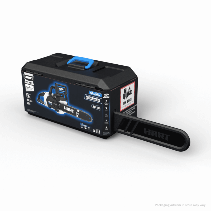 HART 40V 16 inch Supercharge Battery-Powered Brushless Chainsaw Kit, (1) 4.0 Ah Lithium-Ion Battery - Image 3