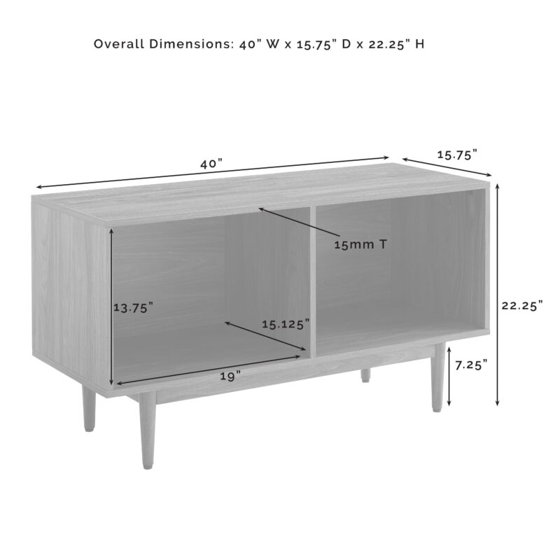 Crosley Furniture Liam Medium Record Storage Console Cabinet Walnut - Image 6
