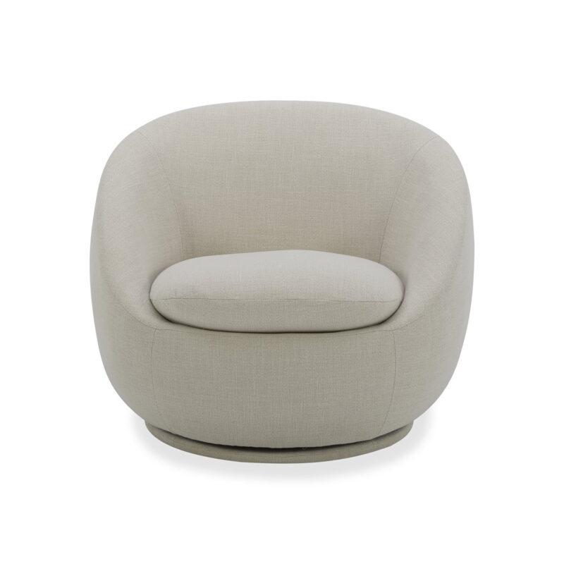 Better Homes & Gardens Mira Swivel Accent Chair, Cream Linen - Image 2