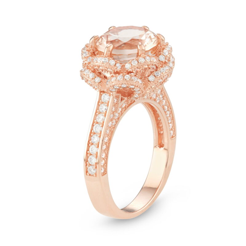 Sterling silver simulated morganite ring - Image 2
