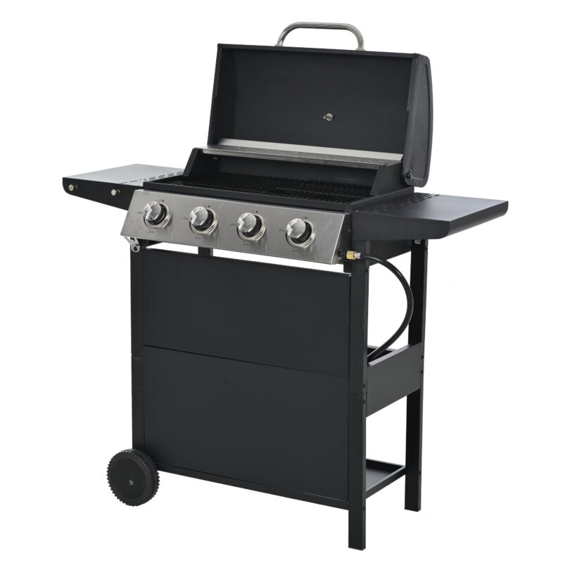 4 Burner Propane Gas Grill, Barbecue Grill , Stainless Steel