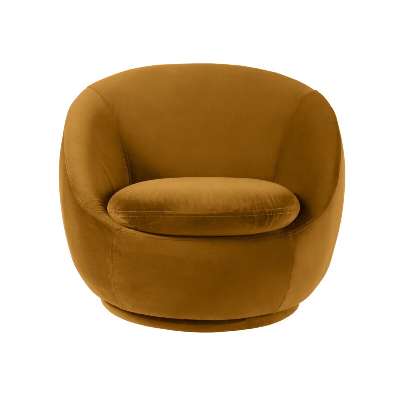 Better Homes & Gardens Mira Swivel Accent Chair, Ochre Velvet - Image 4