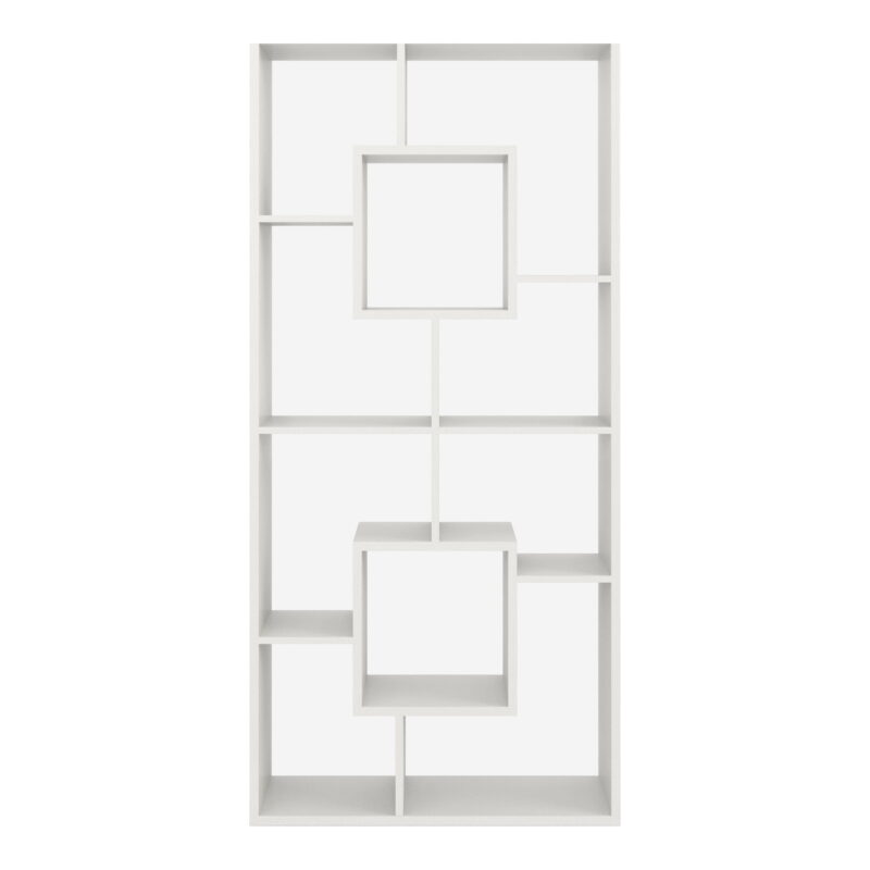 Furniture of America Darcy Modern 14-Shelf Geometric Bookcase, White - Image 3