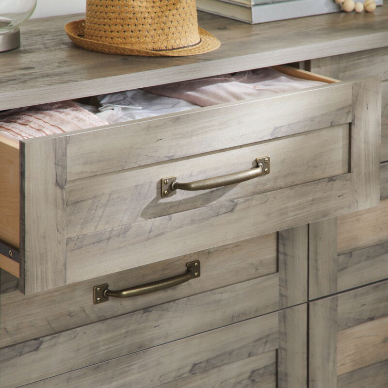 Better Homes & Gardens Modern Farmhouse 6-Drawer Dresser, Rustic Gray Finish - Image 6