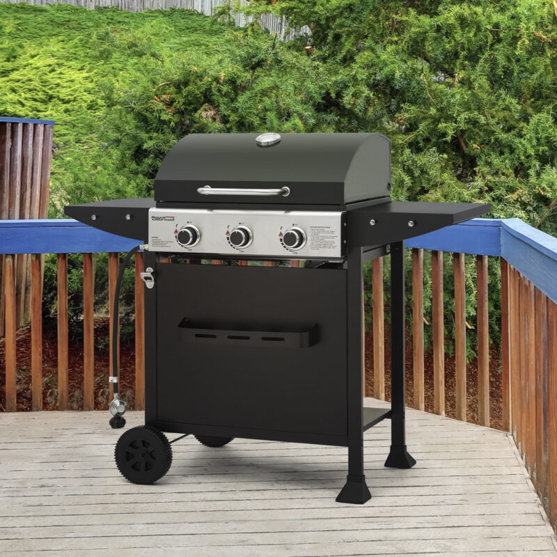 Royal Gourmet 3-Burner BBQ Gas Grill with Front Spice Rack, Two Side Shelves and Hooks, 30,000 BTU, GH3001H - Image 7