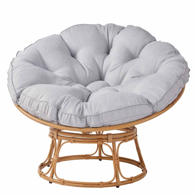 Better Homes & Gardens Papasan Accent Chair, Gray Linen - Image 3