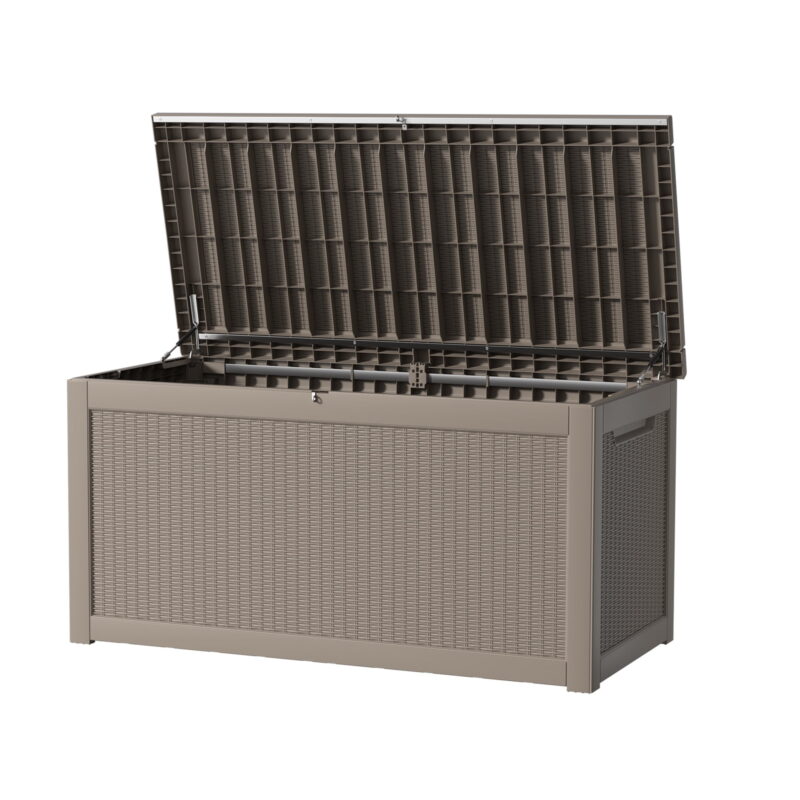 MAYEERTY 32 Gallon Outdoor Deck Box, Large Capacity Storage Box for Patio Furniture Cushions, Pillow with Wheels, Black - Image 6