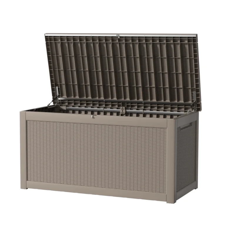 MAYEERTY 32 Gallon Outdoor Deck Box, Large Capacity Storage Box for Patio Furniture Cushions, Pillow with Wheels, Black - Image 6