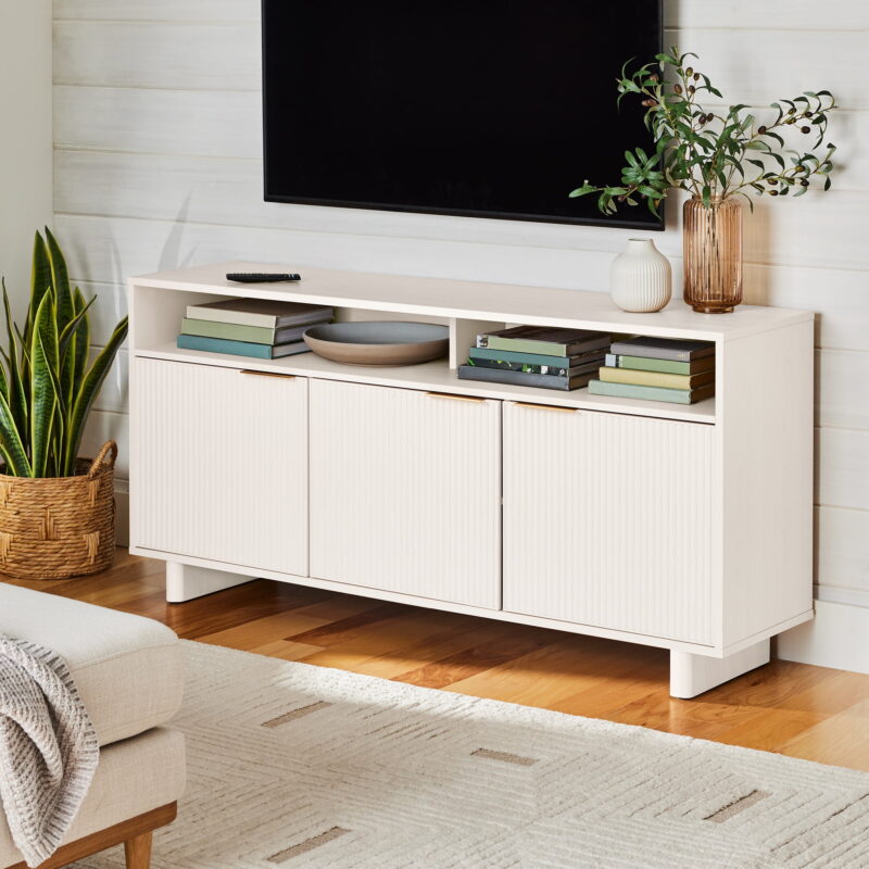 Better Homes & Gardens Lillian Fluted TV Stand for TVs up to 70", White Finish - Image 5