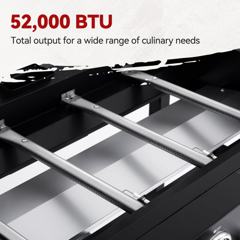 Royal Gourmet GB4001C 4-Burner 52000-BTU Propane Gas Grill Griddle, 36"L, With Cover - Image 4