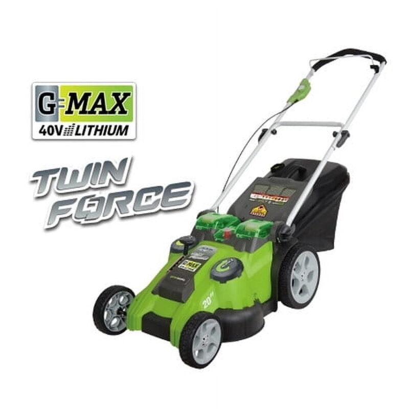 Greenworks 20-Inch 40V G-MAX Cordless Lithium-Ion 2-in-1 Twin Force Lawn Mower, Batteries Included 25302 - Image 3