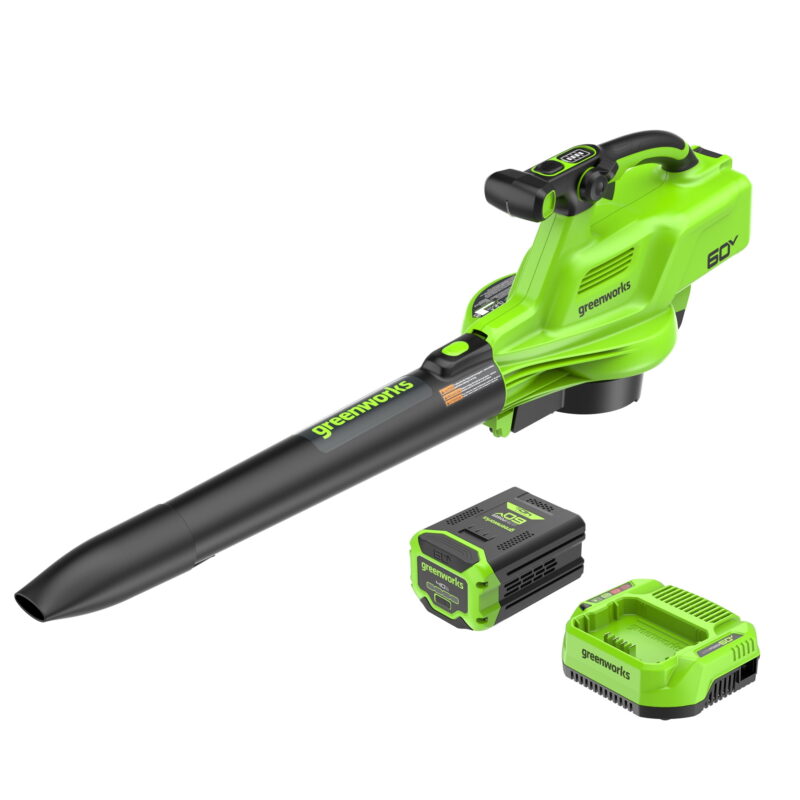 Greenworks 60V 520 CFM at 240 mph Blower-Vac with 4Ah Battery and 3A Charger 2429702 - Image 2