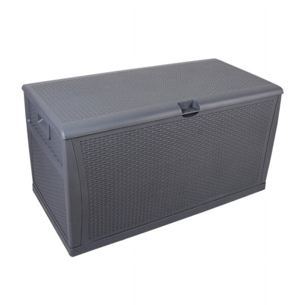 460L Outdoor Garden Plastic Storage Deck Box , Lockable, Waterproof, Dual Function Seat,Gray