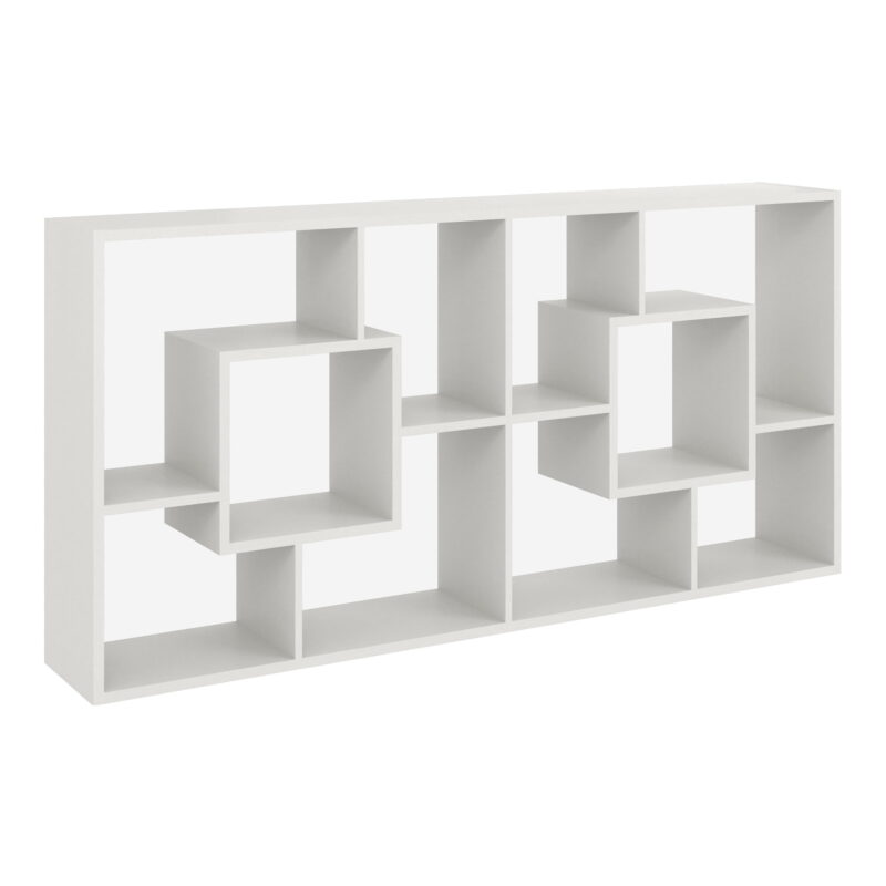 Furniture of America Darcy Modern 14-Shelf Geometric Bookcase, White - Image 6