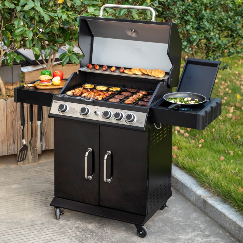 Royal Gourmet SG5003H 4-Burner Gas Grill with Lidded Side Burner, Cabinet Style Propane Gas Grill - Image 5
