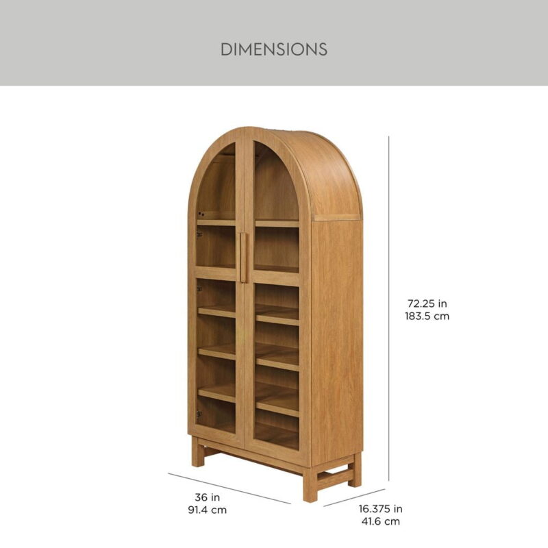 Better Homes & Gardens Juliet Arch Accent Cabinet, Light Honey Finish - Image 4
