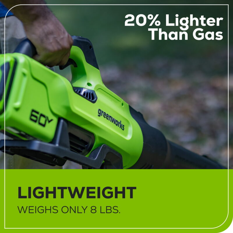 Greenworks 60V 16" String Trimmer & 630 CFM 170 MPH Blower Combo + 2.5Ah Battery, 3A Charger 1359802 - Image 3
