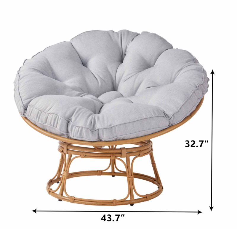 Better Homes & Gardens Papasan Accent Chair, Gray Linen - Image 2