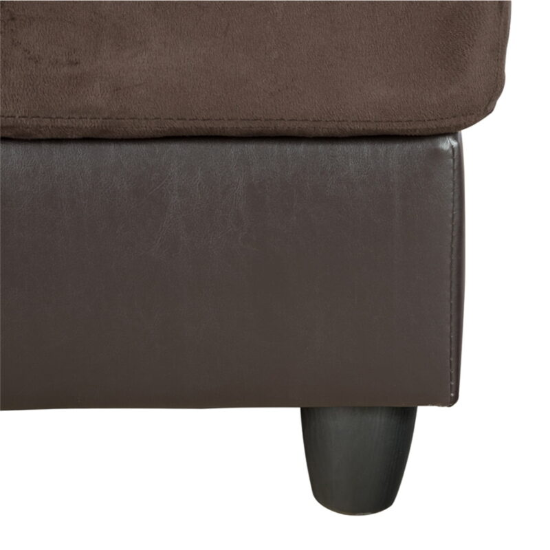 Hommoo Lint &PVC Sectional Sofa Couch Living Room Furniture Sets, Modern L Shaped Sectional Sofa Set, Brown(No Ottoman) - Image 7