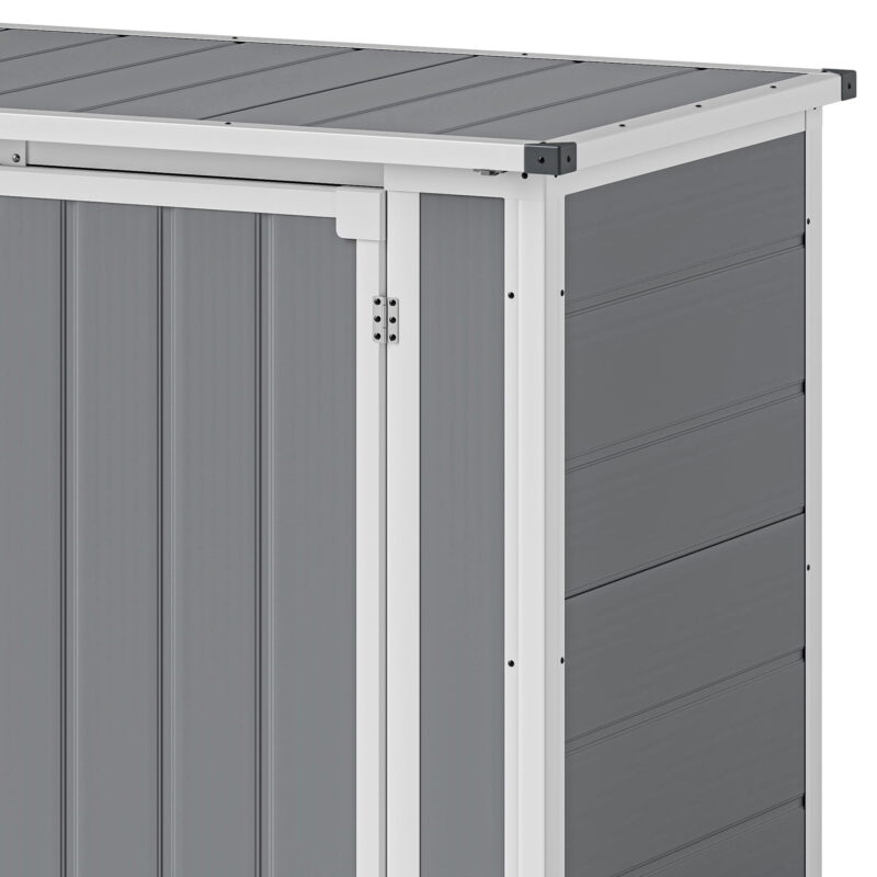 Uforic Storage Shed with Front & Lift-Up Doors, Double-Layer Resin, Lockable Latch for Outdoor, Gray - Image 7